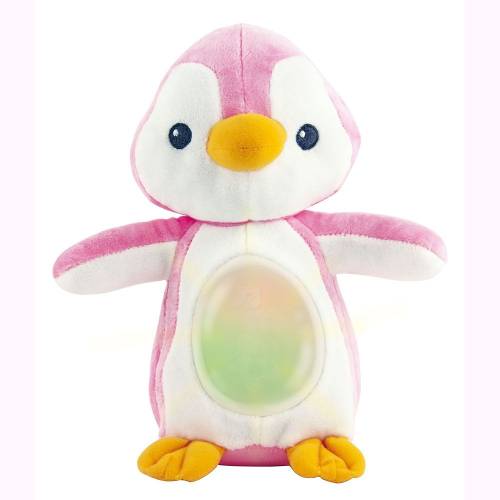 Lampa de veghe din plus cu lumini si sunete Winfun Pinguin roz