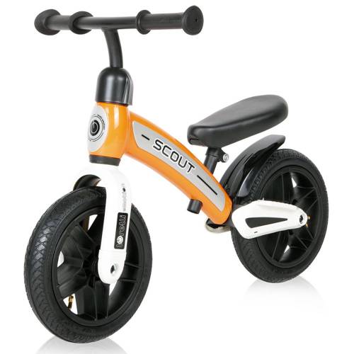 Bicicleta de echilibru fara pedale unisex roti cauciuc 10 inch Lorelli Scout Air Portocalie