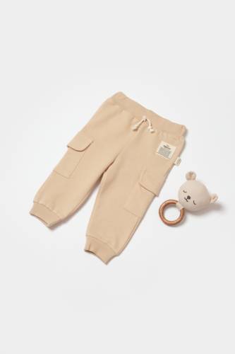 Pantaloni cu buzunare laterale - Two thread - 100%bumbac organic - Stone - BabyCosy