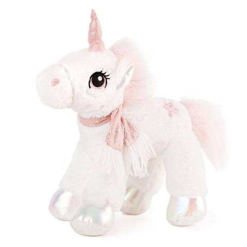 Unicorn de plus Amek cu esarfa roz 35 cm