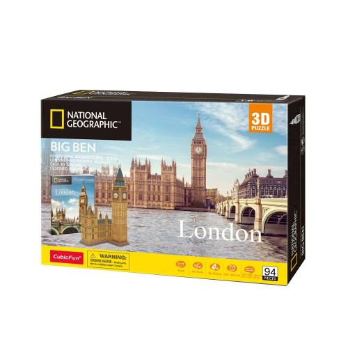 Puzzle 3D Cubic Fun National Geographic Big Ben Londra 94 piese