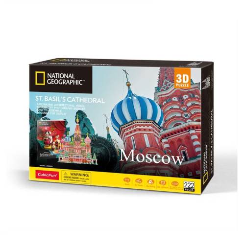 Puzzle 3d Cubic Fun National Geographic St Basil‘s Cathedral Moscow 222 piese
