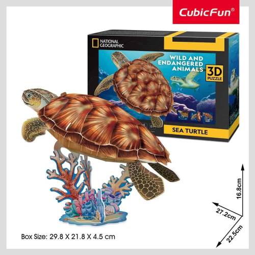 Puzzle 3D Cubic Fun National Geographic Testoasa de Mare 31 piese