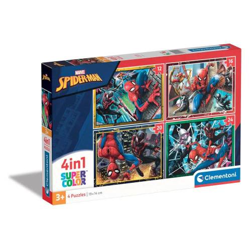 Puzzle 4 in 1 Clementoni Supercolor Spiderman 21515