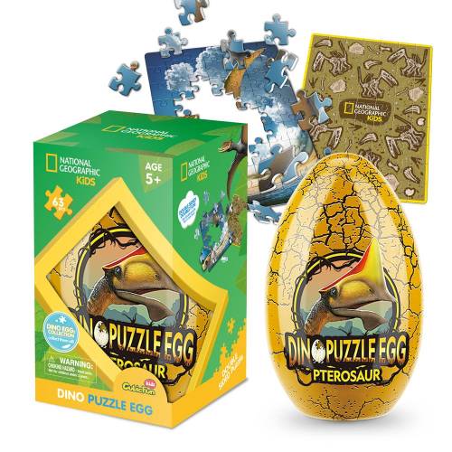 Puzzle 63 piese in ou metalic National Geographic Cubic Fun Pterosaur