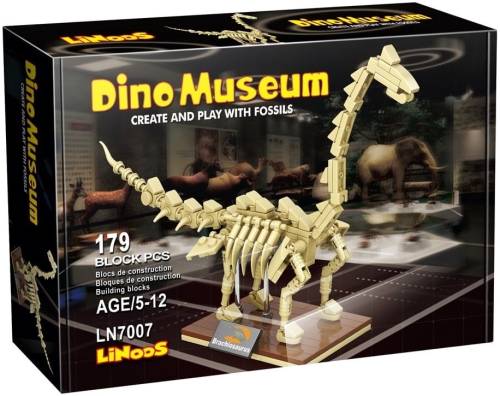 Set de constructie Fossil Building Blocks Dino Museum Brachiosaurus