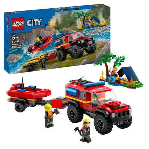 Lego City Camion 4x4 si Barca de Pompieri 60412
