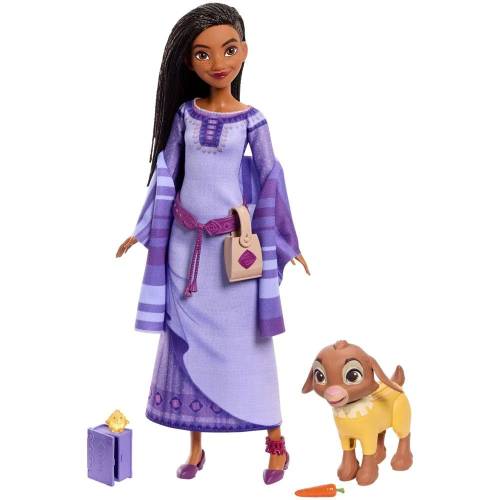 Papusa cu animalut si accesorii Disney Wish Fashion Doll Asha