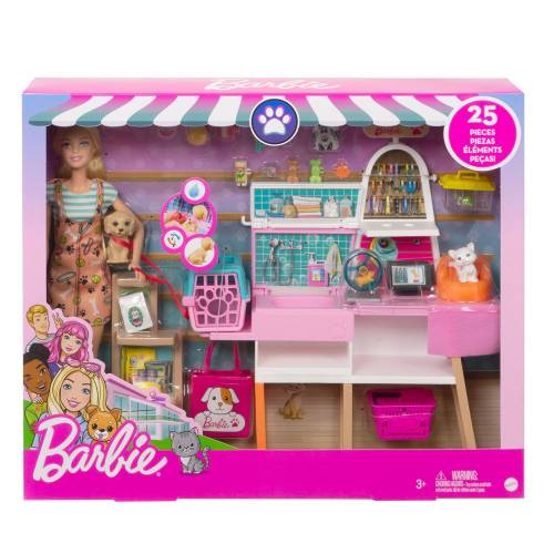 Set de joaca Barbie Magazinul cu accesorii pentru animale companie